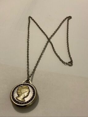 Vintage cameo watch necklace